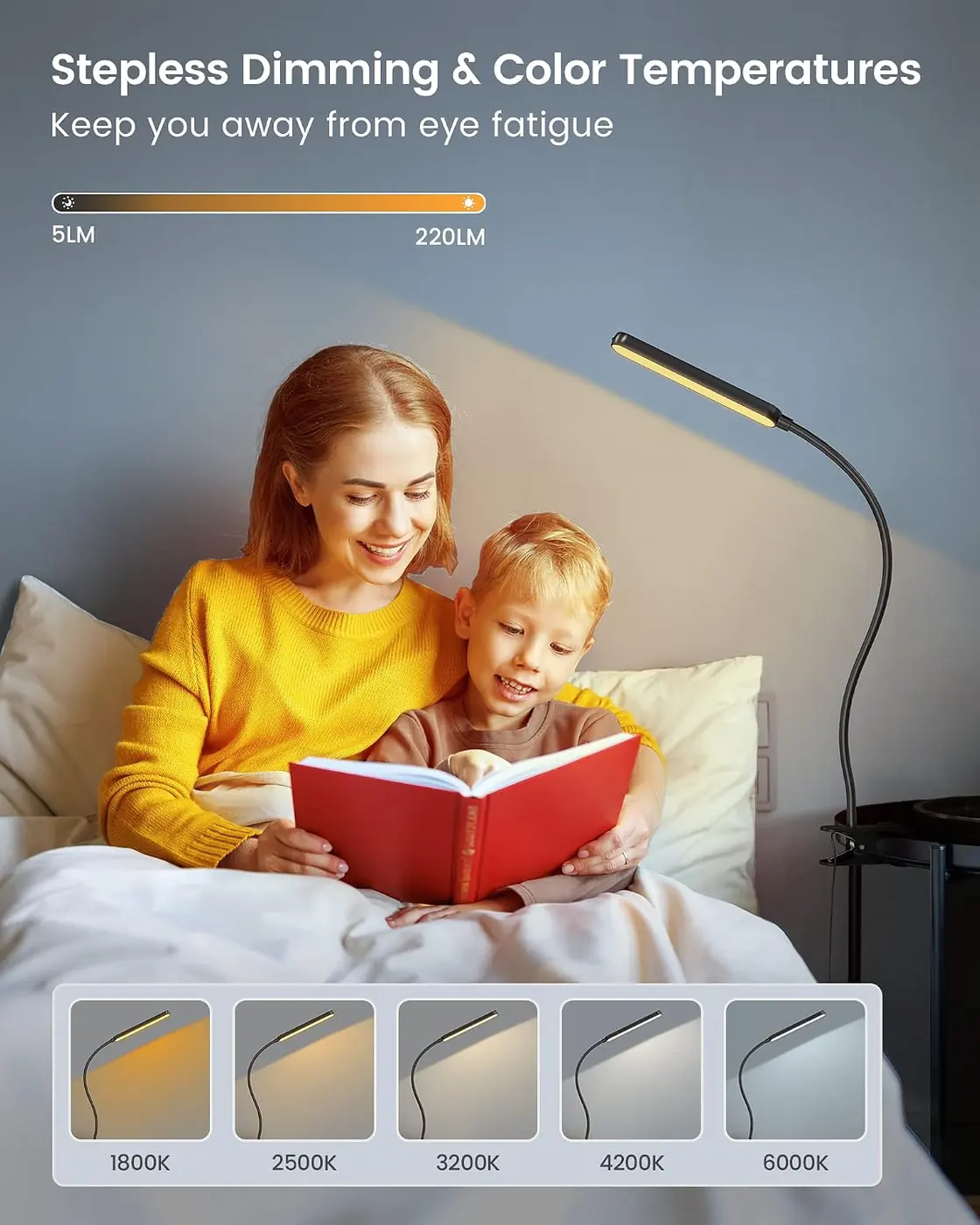 38 LED Klemmlampe – Augenschonende Klemmleuchte Bett – zusätzliche Produktansicht