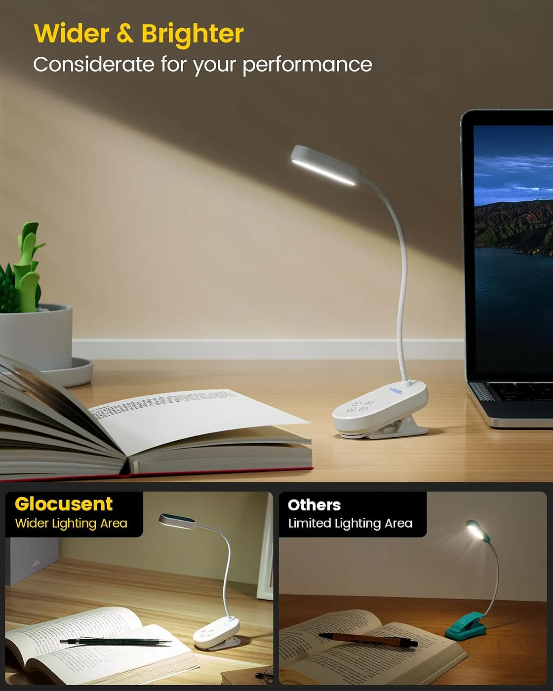 Mini Wiederaufladbare Buchlampe mit Klemme – zusätzliche Produktansicht