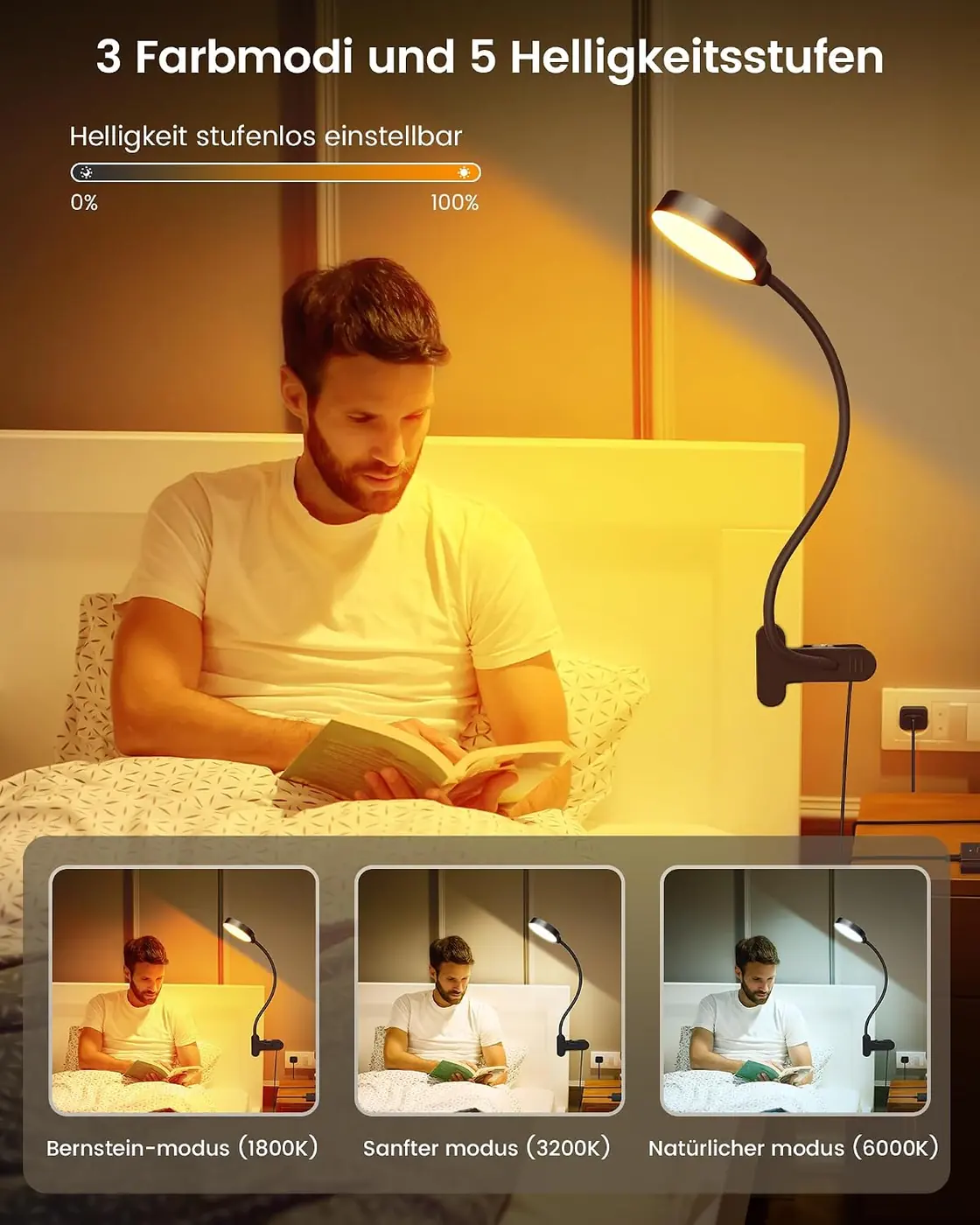 5W Leselampe – 36 LED Leselampe Bett – zusätzliche Produktansicht