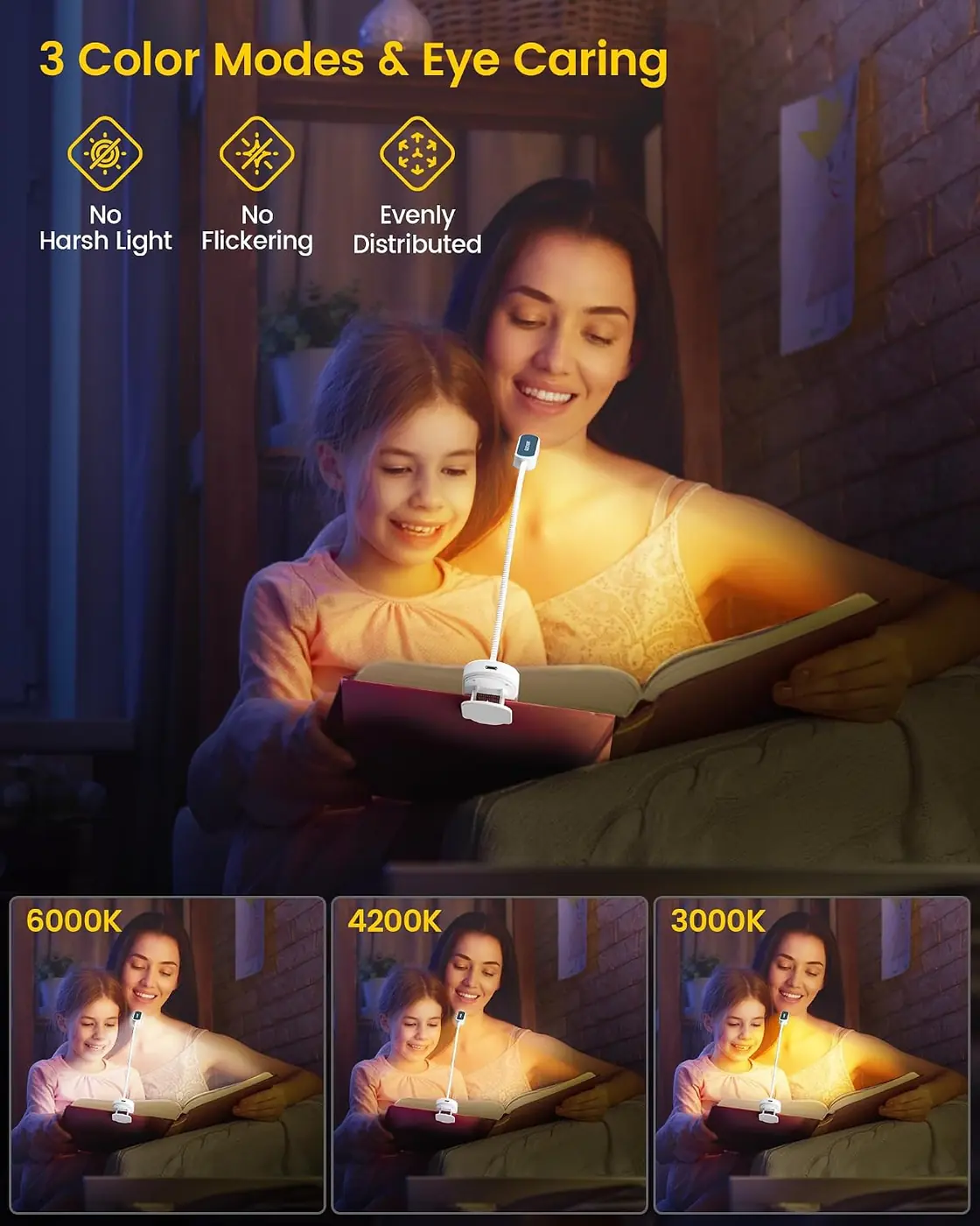 Mini Wiederaufladbare Buchlampe mit Klemme – zusätzliche Produktansicht